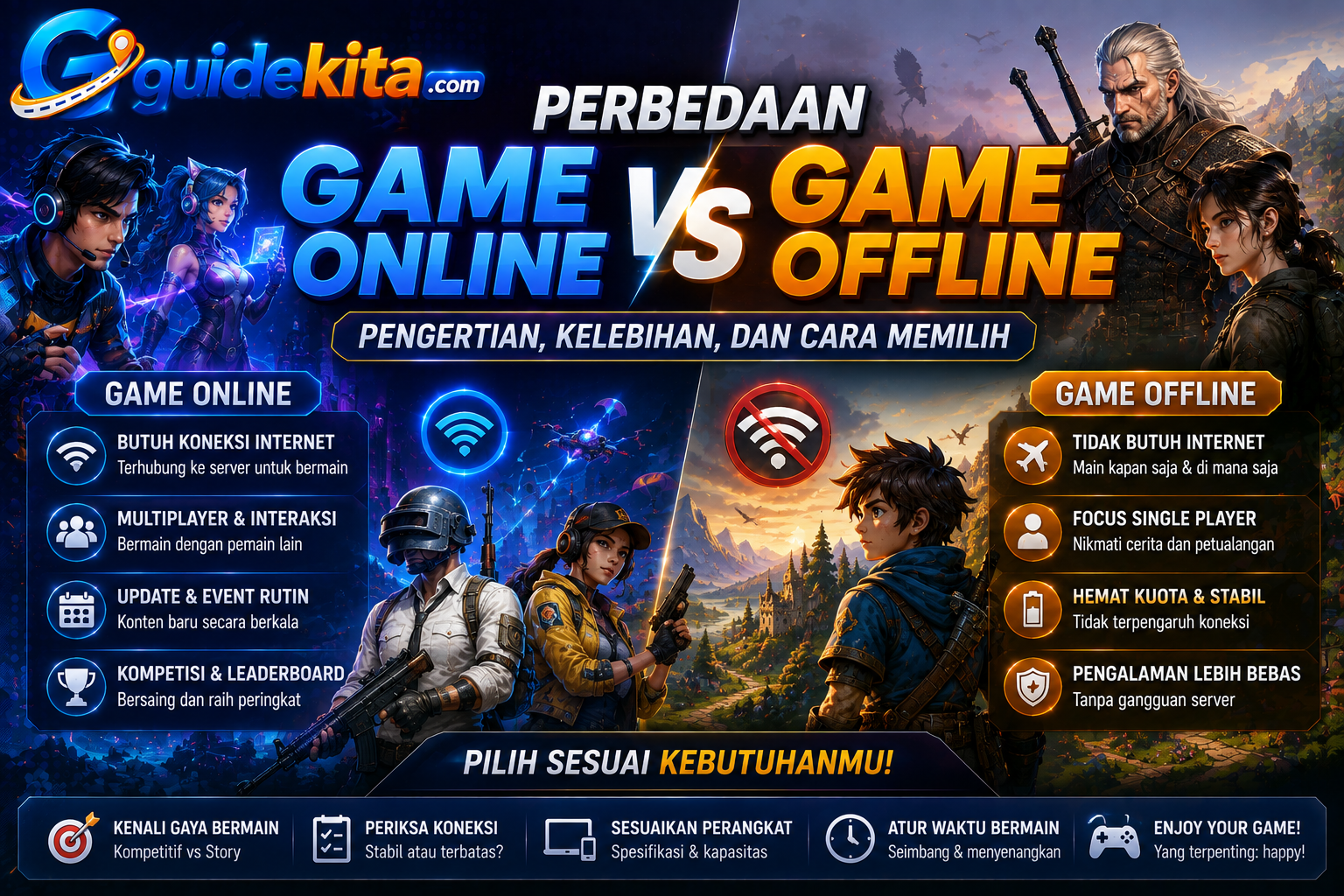 Perbedaan Game Online dan Game Offline